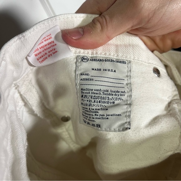 Adriano Goldschmied The Tomboy Crop Relaxed Straight Leg Jeans White Size 29 - Picture 12 of 13